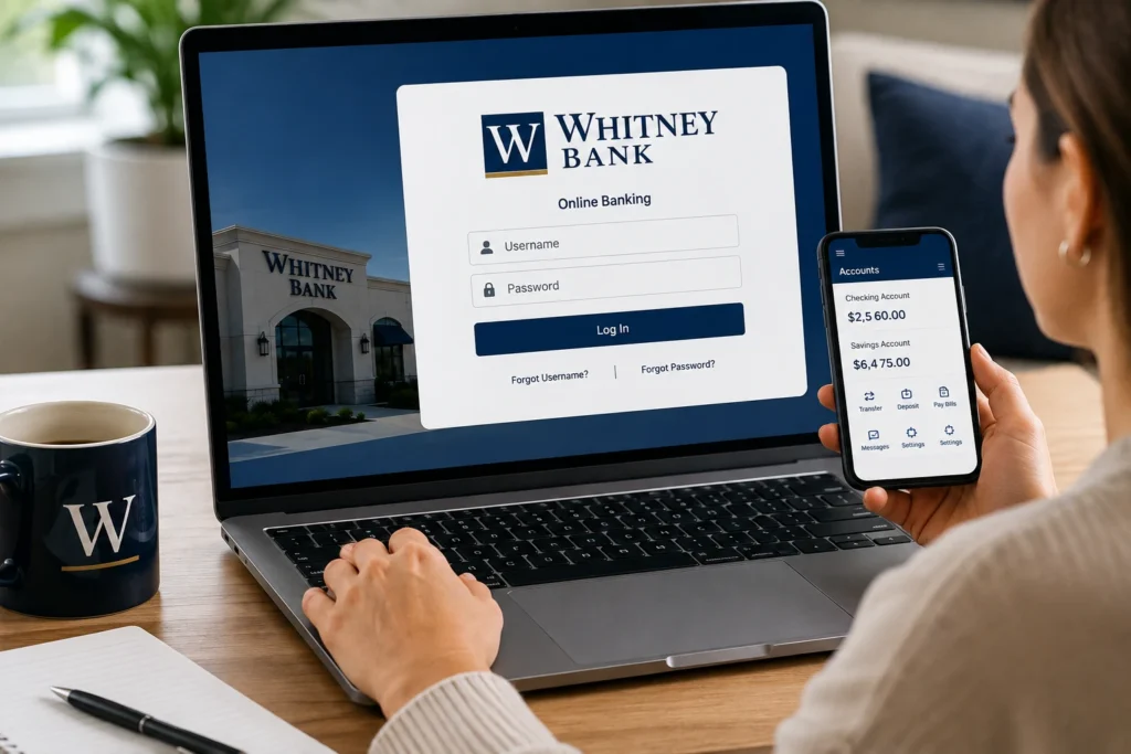whitney bank login and details